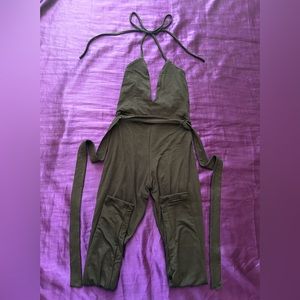 Fashion Nova Black Low Cut Halter Neck Jumpsuit NWOT